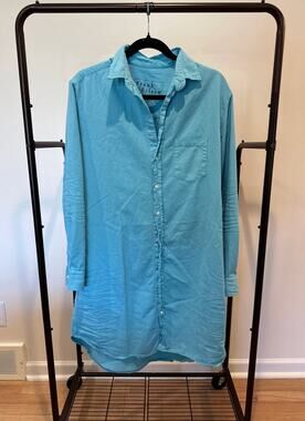 Frank and Eileen Mary Shirt Dress in Ocean Blue Wash size L large